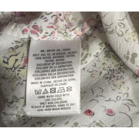 anthropologie Meadow Rue Floral Print With Lace SS Top Womens XS - Picture 9 of 9